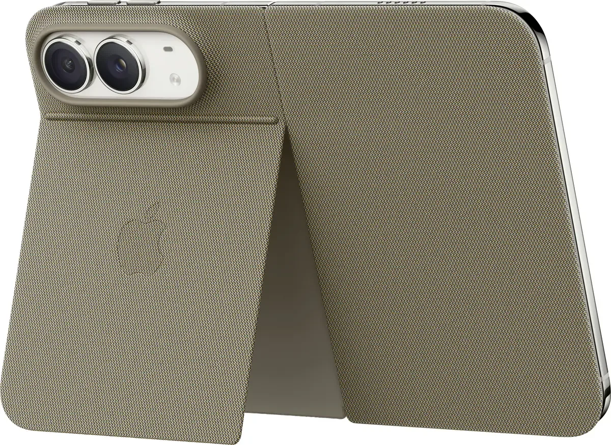 Duo Folio Protection décran Apple iPhone Duo avec pied, compatible avec MagSafe MKR64ZM/A von Apple in Taupe – Produktfoto
