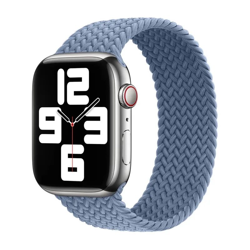 Gevlochten solobandje voor de Apple Watch | 38/40/41/42 mm - Maat 1 - Slate by Apple in Blue – product photo