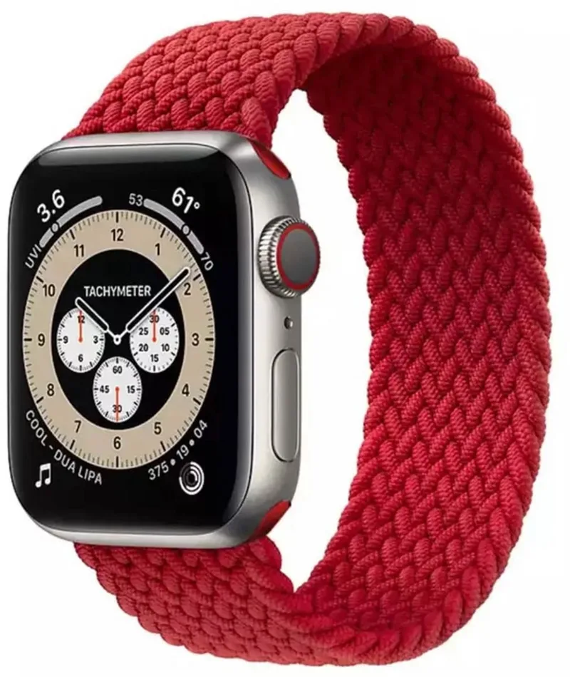 Gevlochten solobandje voor de Apple Watch | 38/40/41/42 mm - Maat 2 - (Product) Red by Apple in Red, Size 2 (139 mm – 144 mm) – product photo