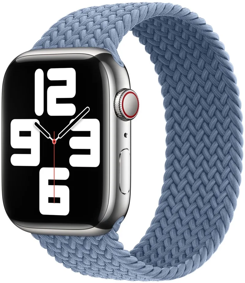 Gevlochten solobandje voor de Apple Watch | 38/40/41/42 mm - Maat 3 - Slate Blue van Apple in Blauw, Size 3 (145 mm – 150 mm) – productfoto