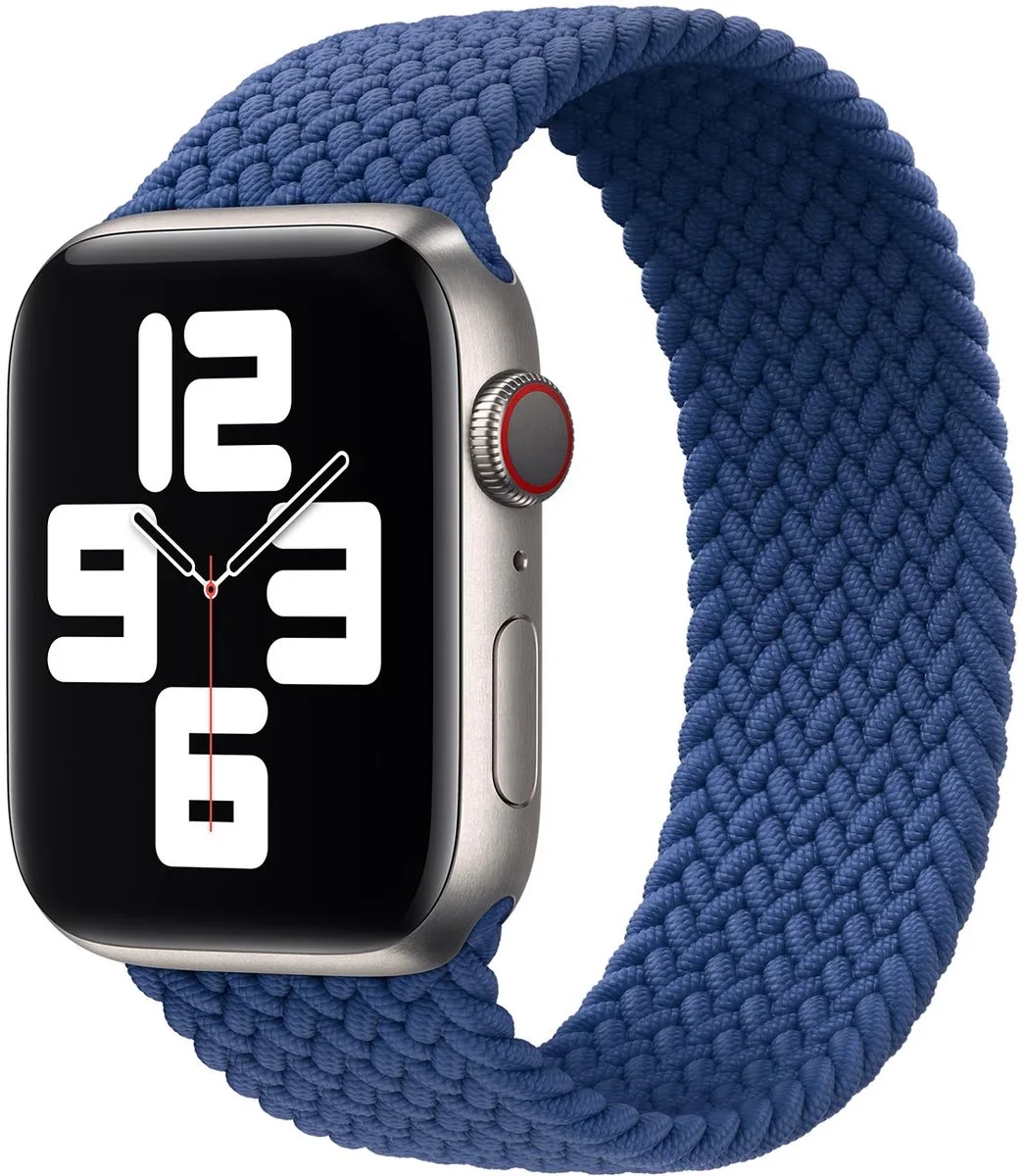 Gevlochten solobandje voor de Apple Watch | 38/40/41/42 mm - Maat 8 - Atlantic Blue de Apple en Bleu, Size 8 (175 mm – 180 mm) – photo produit