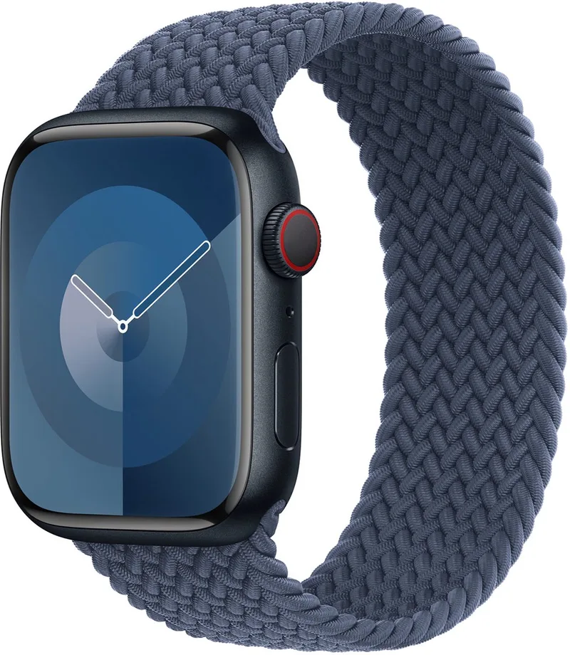 Gevlochten solobandje voor de Apple Watch | 38/40/41/42 mm - Maat 2 - Storm Blue by Apple in Blue, Size 2 (139 mm – 144 mm) – product photo