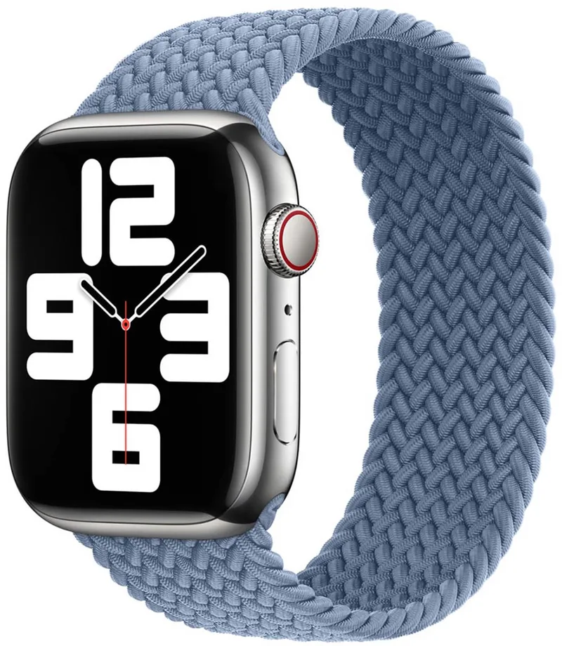 Gevlochten solobandje voor de Apple Watch | 38/40/41/42 mm - Maat 2 - Slate Blue by Apple in Blue, Size 2 (139 mm – 144 mm) – product photo