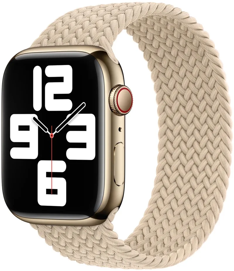 Gevlochten solobandje voor de Apple Watch | 38/40/41/42 mm - Maat 2 - Beige by Apple in Beige, Size 2 (139 mm – 144 mm) – product photo