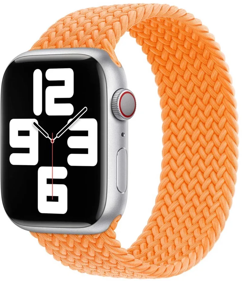 Gevlochten solobandje voor de Apple Watch | 38/40/41/42 mm - Maat 1 - Bright van Apple in Oranje – productfoto
