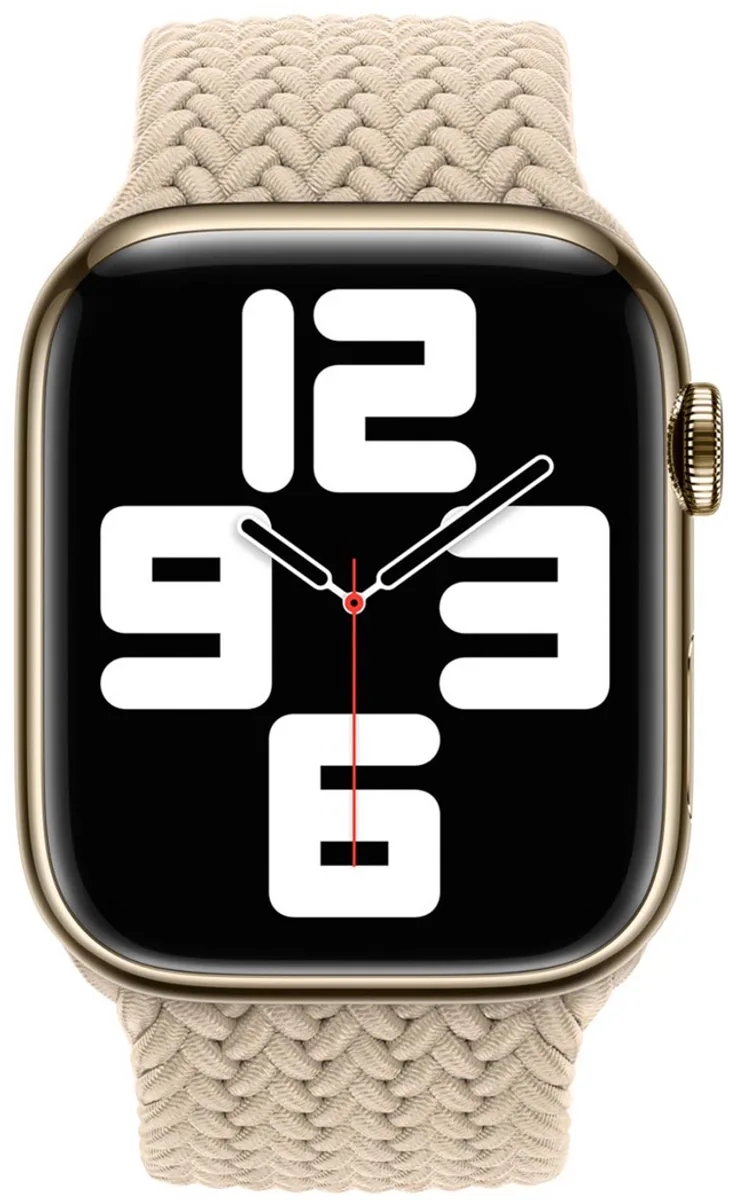 Gevlochten solobandje voor de Apple Watch | 44/45/46/49 mm - Maat 12 - Beige by Apple in Beige, Size 12 (199 mm – 206 mm) – product photo