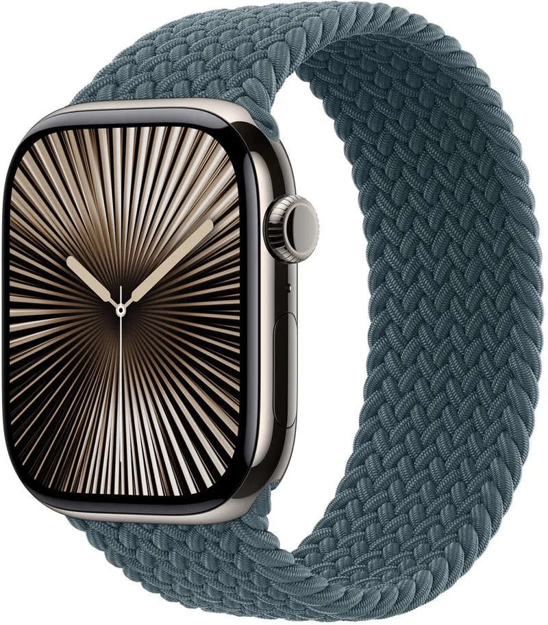 Gevlochten solobandje voor de Apple Watch | 44/45/46/49 mm - Maat 5 - Lake Green by Apple in Green, Size 5 (157 mm – 162 mm) – product photo