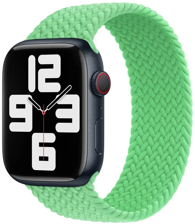 Gevlochten solobandje voor de Apple Watch | 44/45/46/49 mm - Maat 12 - Bright Green by Apple in Green, Size 12 (199 mm – 206 mm) – product photo