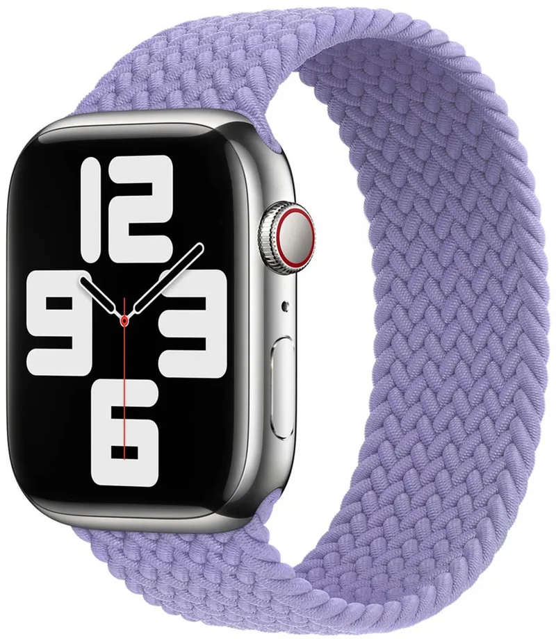 Gevlochten solobandje voor de Apple Watch | 44/45/46/49 mm - Maat 12 by Apple in Lavender – product photo