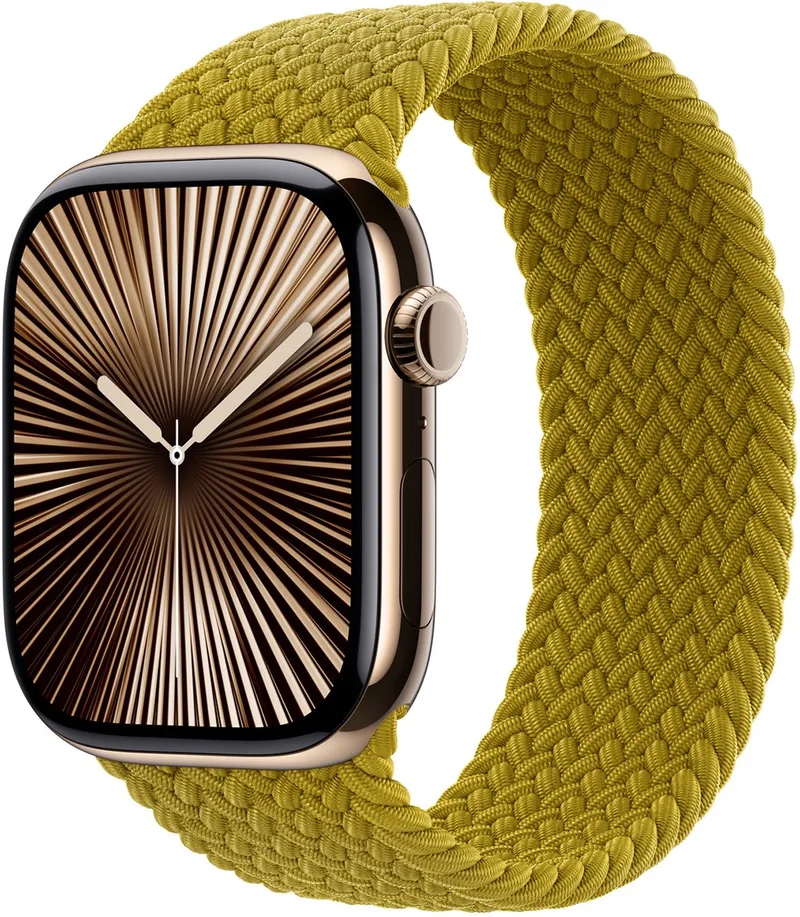 Gevlochten solobandje voor de Apple Watch | 44/45/46/49 mm - Maat 12 - Chartreuse van Apple in Groen, Size 12 (199 mm – 206 mm) – productfoto