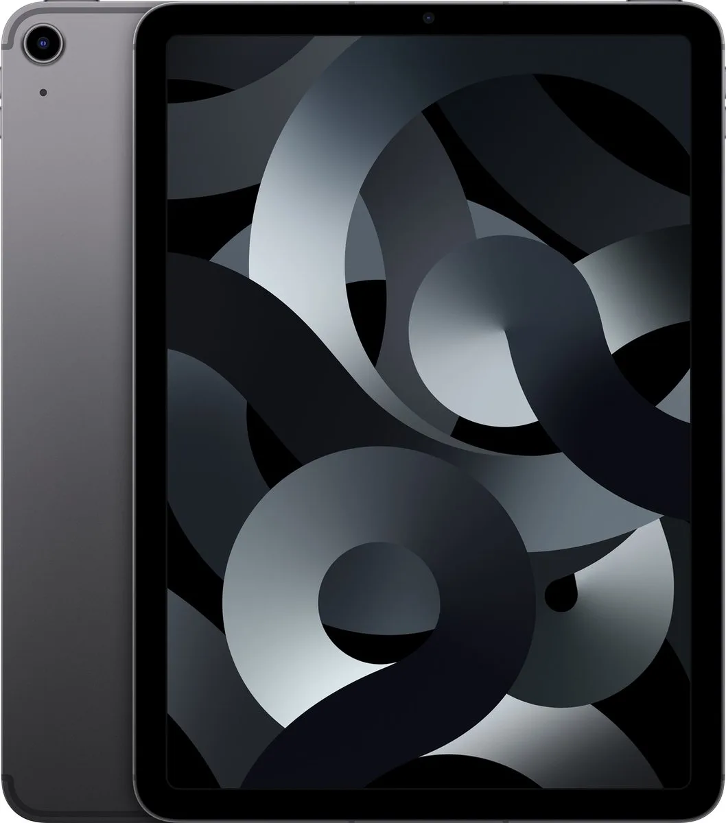 iPad Air (2022) - 10.9 inch - WiFi + 5G - 64GB - Spacegrijs - 5e generatie van Apple in Grijs – productfoto