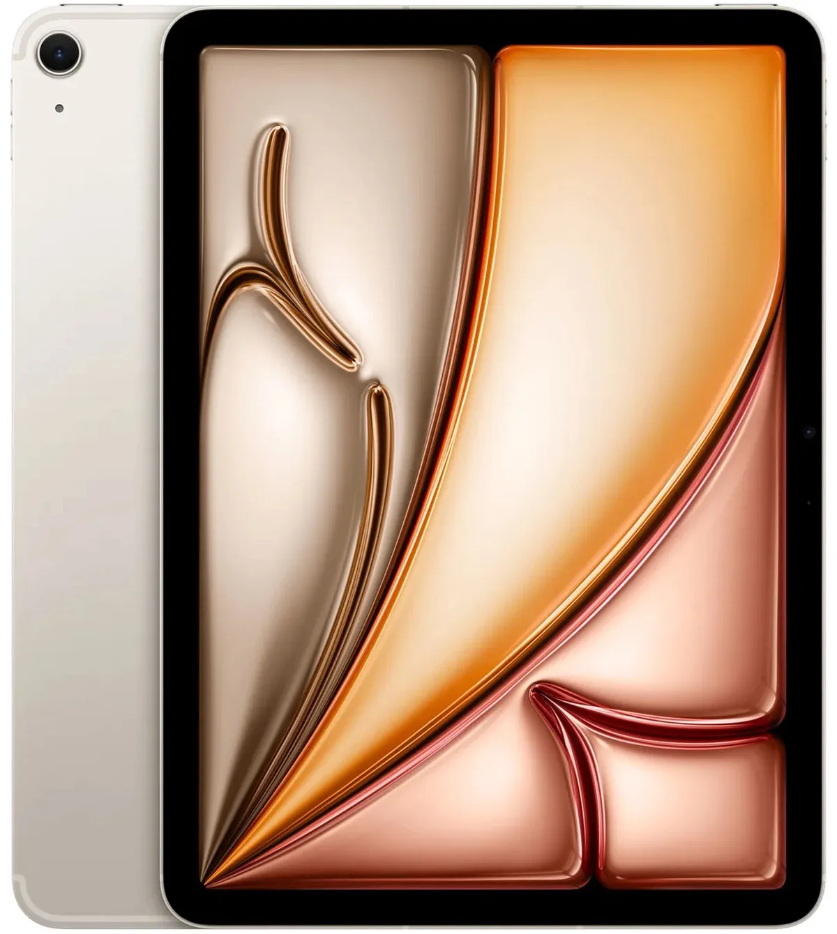 iPad Air 5G (2026) - 11 inch - Wi-Fi + Cellular - 128 GB van Apple in Starlight – productfoto