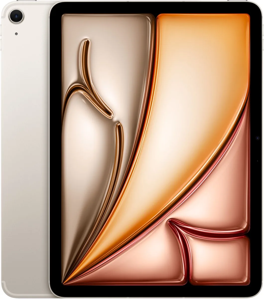 iPad Air 5G (2026) - 11 inch - Wi-Fi + Cellular - 256 GB - Starlight van Apple in Beige – productfoto