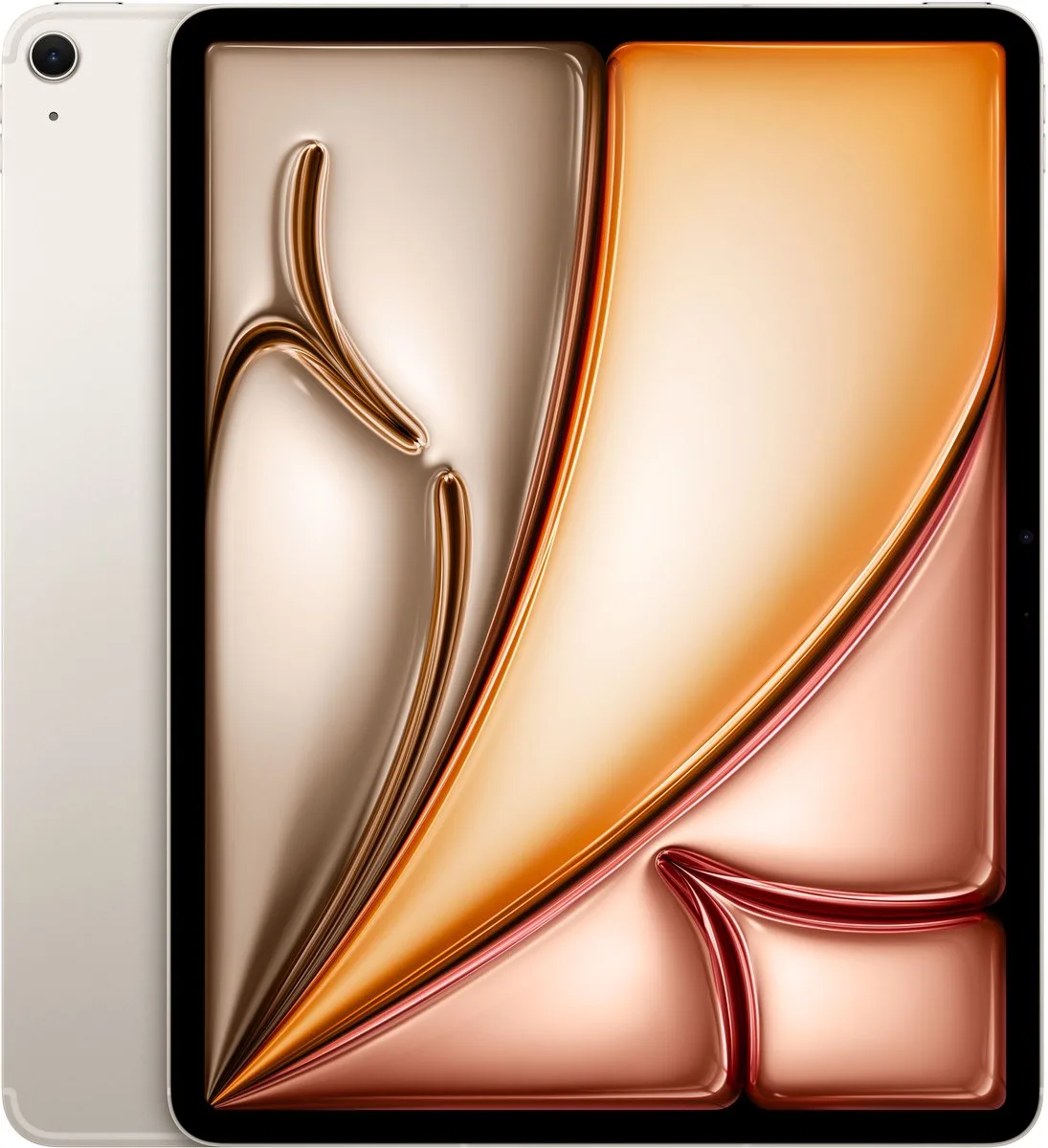 iPad Air 5G (2026) - 13 inch - Wi-Fi + Cellular - 1 TB - Starlight van Apple in Sterrenlicht – productfoto
