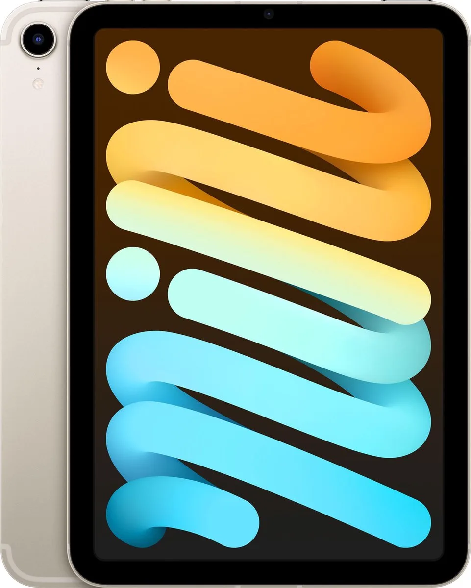 iPad mini (2021) - 8.3 inch - WiFi + 5G - 256GB - Sterrenlicht - 6e generatie van Apple in Zilver – productfoto
