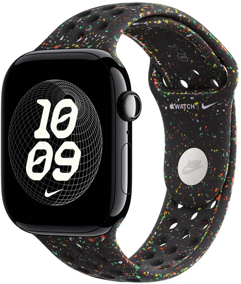 Nike Sport Band voor de Apple Watch | 38/40/41/42 mm - Maat M/L - Midnight Black van Apple in Zwart – productfoto