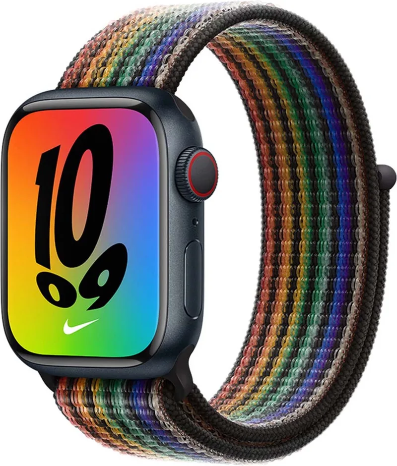 Nike Sport Loop Band voor de Apple Watch | 38/40/41/42 mm de Apple en Rainbow Pride – photo produit