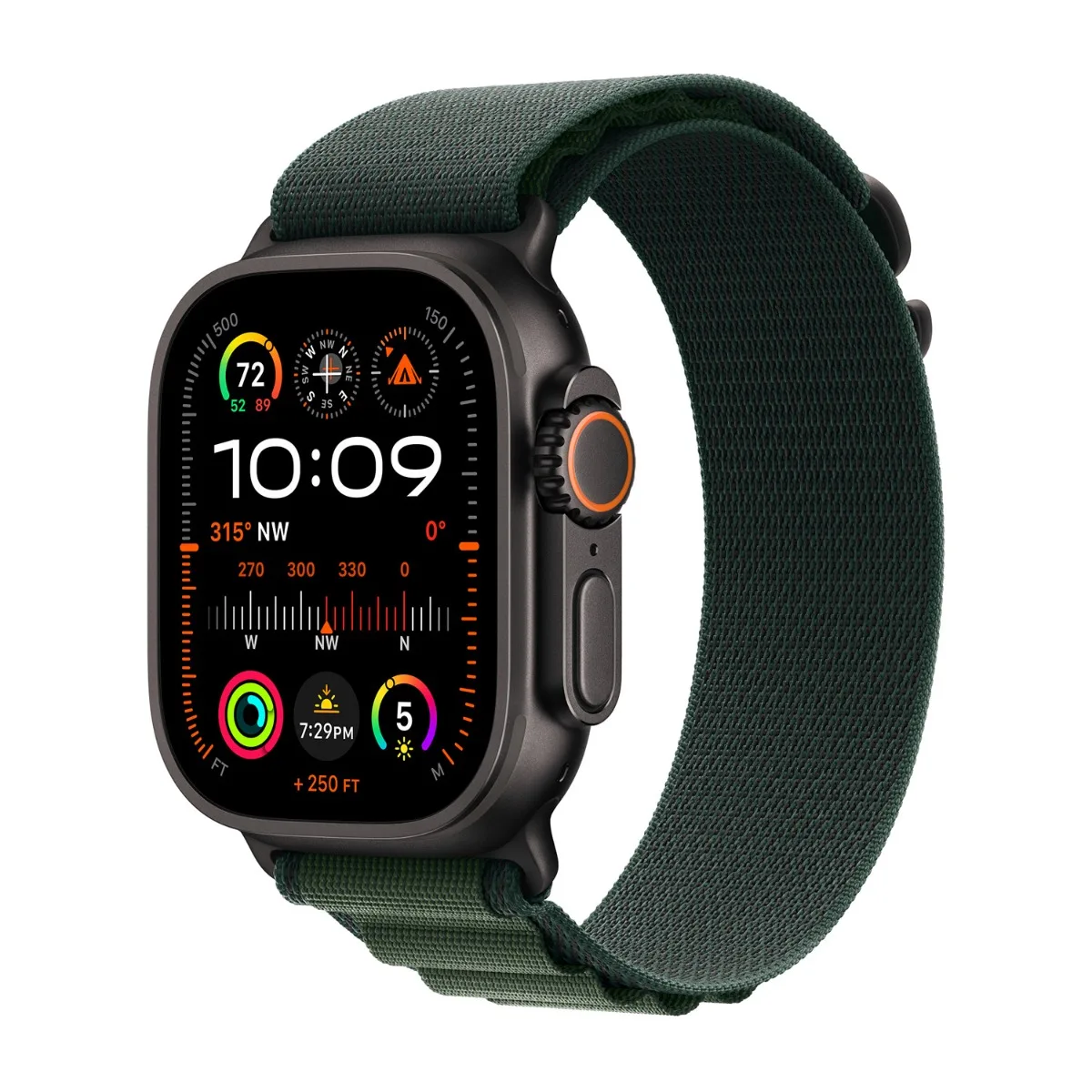 origineel Alpine Loop Apple Watch 44mm / 45mm / 46mm / 49mm Donkergroen Medium - MYPR3ZM/A van Apple – productfoto
