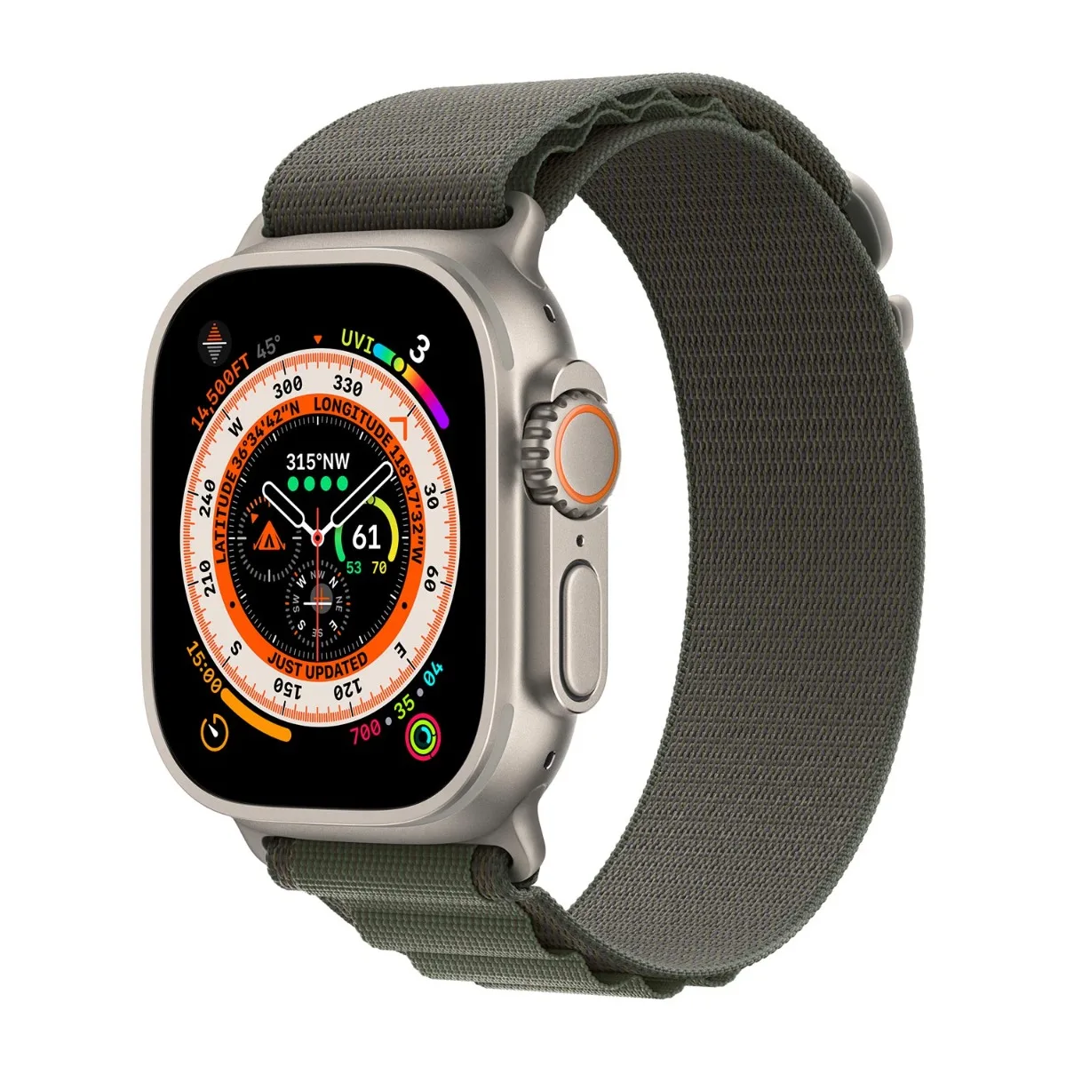 origineel Alpine Loop Apple Watch 44mm / 45mm / 46mm / 49mm Groen Medium - MQE33ZM/A van Apple – productfoto
