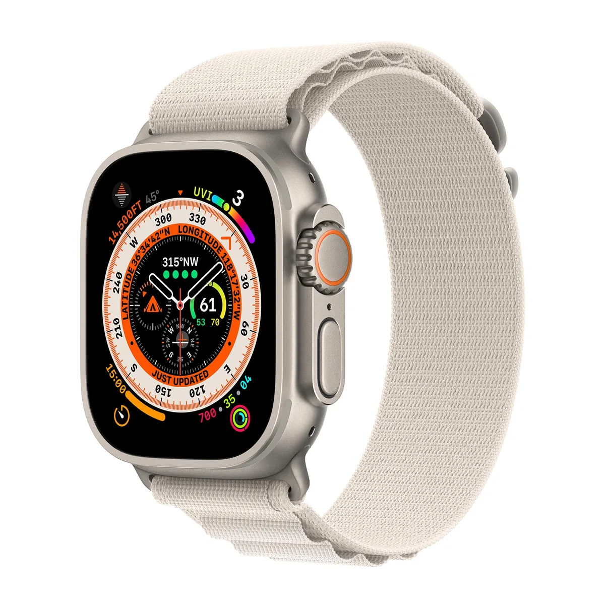 origineel Alpine Loop Apple Watch 44mm / 45mm / 46mm / 49mm Large Starlight - MQE73ZM/A van Apple – productfoto