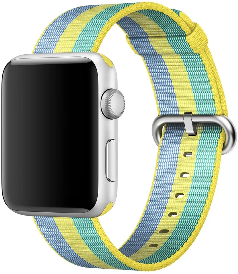 Origineel Apple Geweven Nylon Apple Watch 41MM / 40MM / 38MM Bandje Pollen van Apple in Blauw – productfoto