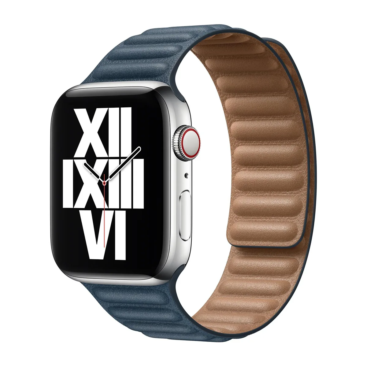 origineel Leather Link Apple Watch S/M 38mm / 40mm / 41mm / 42mm Baltic Blue - MY982ZM/A van Apple – productfoto