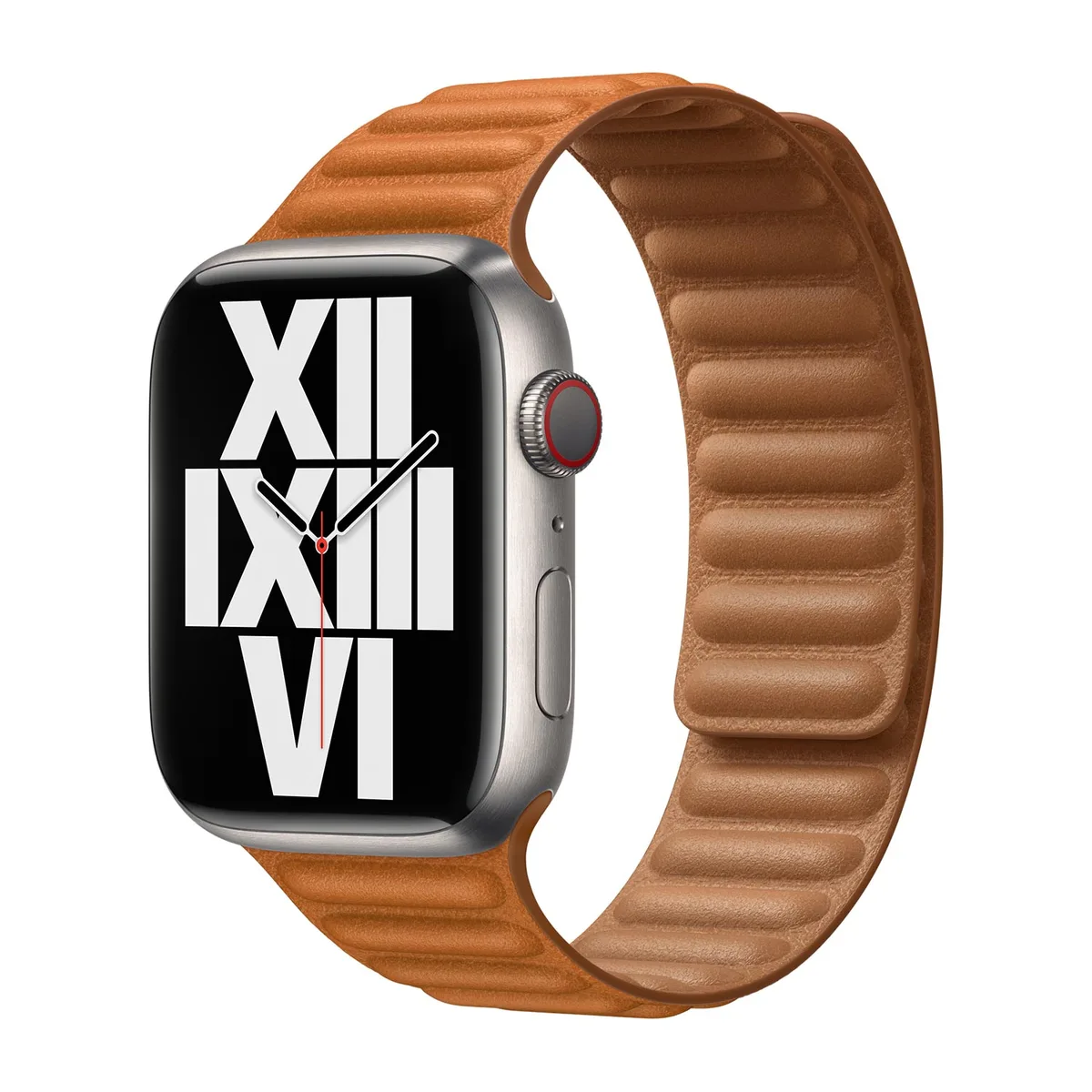 origineel Leather Link Apple Watch S/M 44mm / 45mm / 46mm Golden Brown - ML7U3ZM/A by Apple – product photo