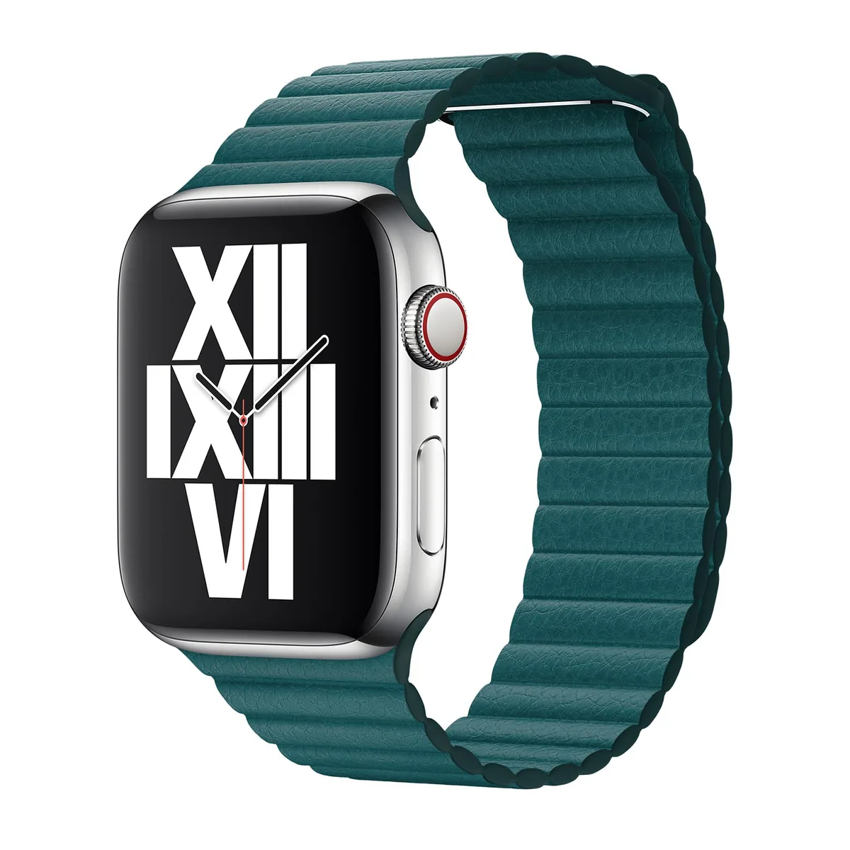 origineel Leather Loop Apple Watch medium 44mm / 45mm / 46mm / 49mm Peacock - MXPM2ZM/A fra Apple – produktbillede