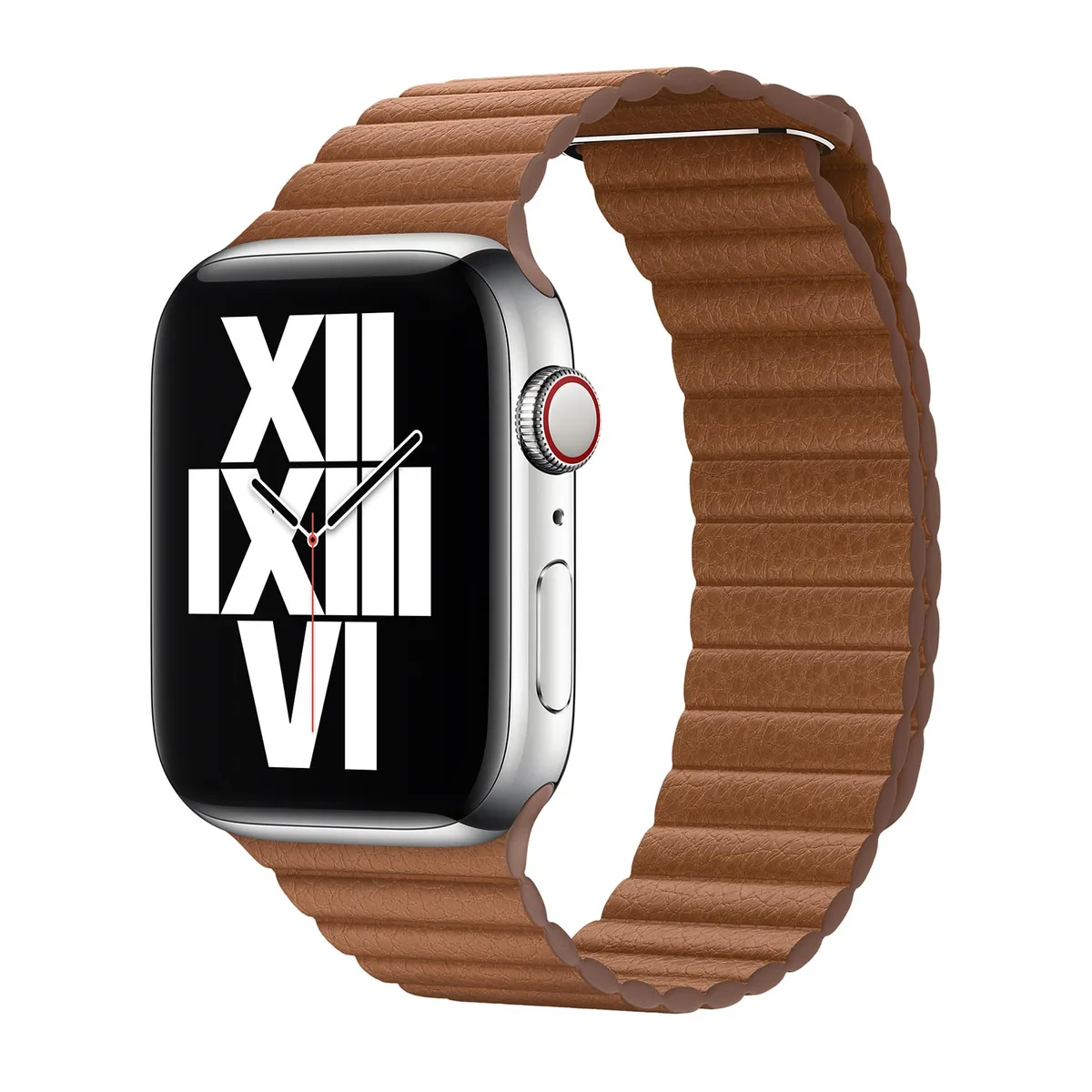 origineel Leather Loop Apple Watch medium 44mm / 45mm / 46mm / 49mm Saddle Brown - MXAF2ZM/A fra Apple – produktbillede