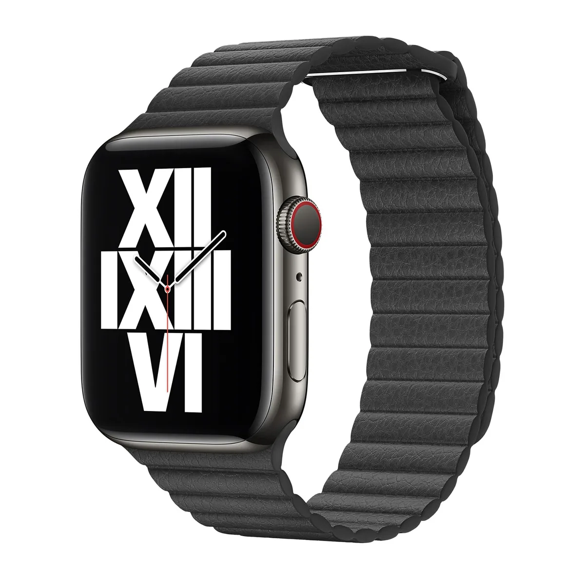 origineel Leather Loop Apple Watch medium 44mm / 45mm / 46mm / 49mm Black - MXAA2ZM/A fra Apple – produktbillede