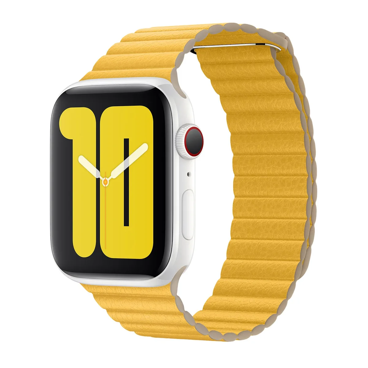 origineel Leather Loop Apple Watch medium 44mm / 45mm / 46mm / 49mm Meyer Lemon - MXAD2ZM/A fra Apple – produktbillede