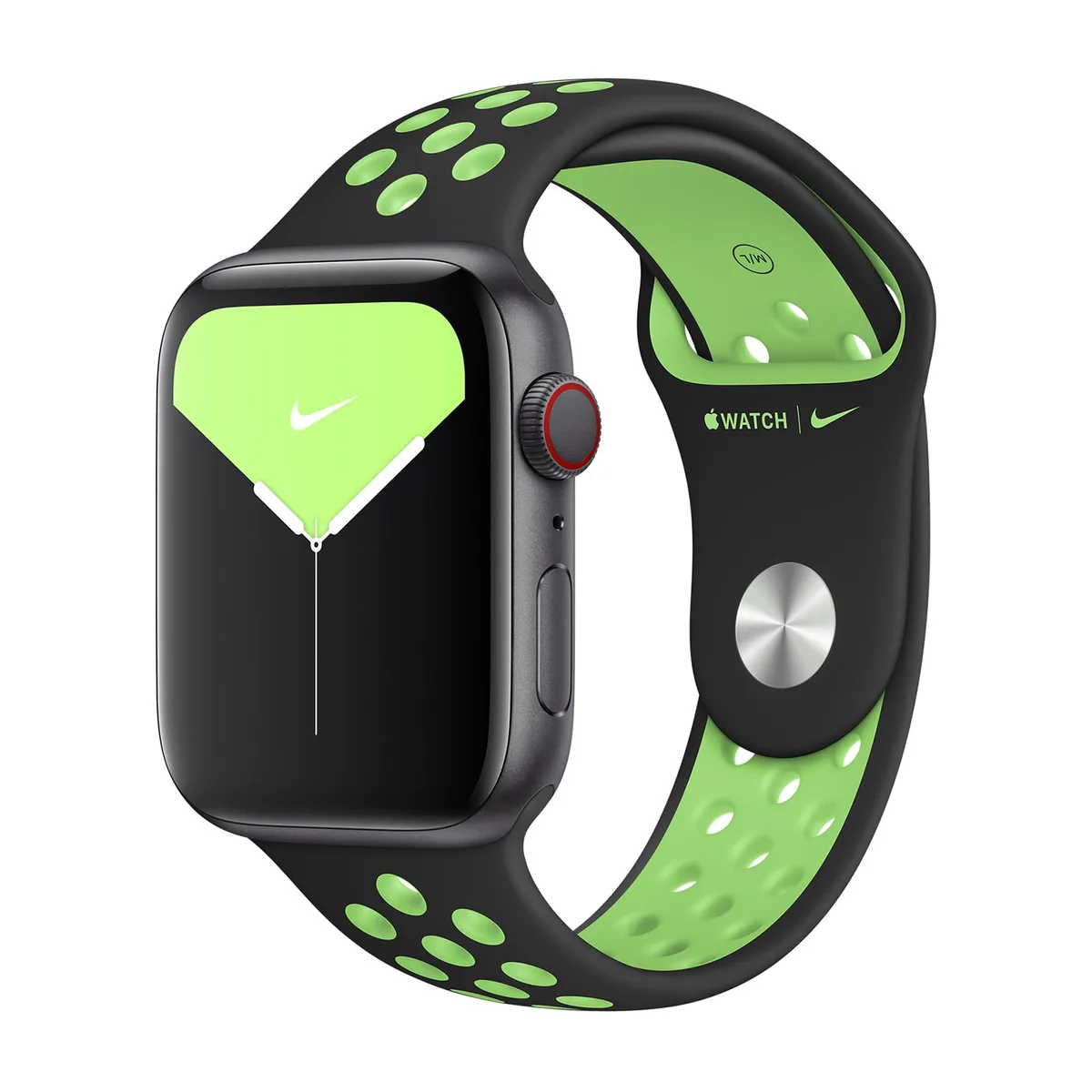 origineel Nike Sport Band Apple Watch 38mm / 40mm / 41mm / 42mm Black / Lime Blast - MXQW2ZM/A by Apple – product photo