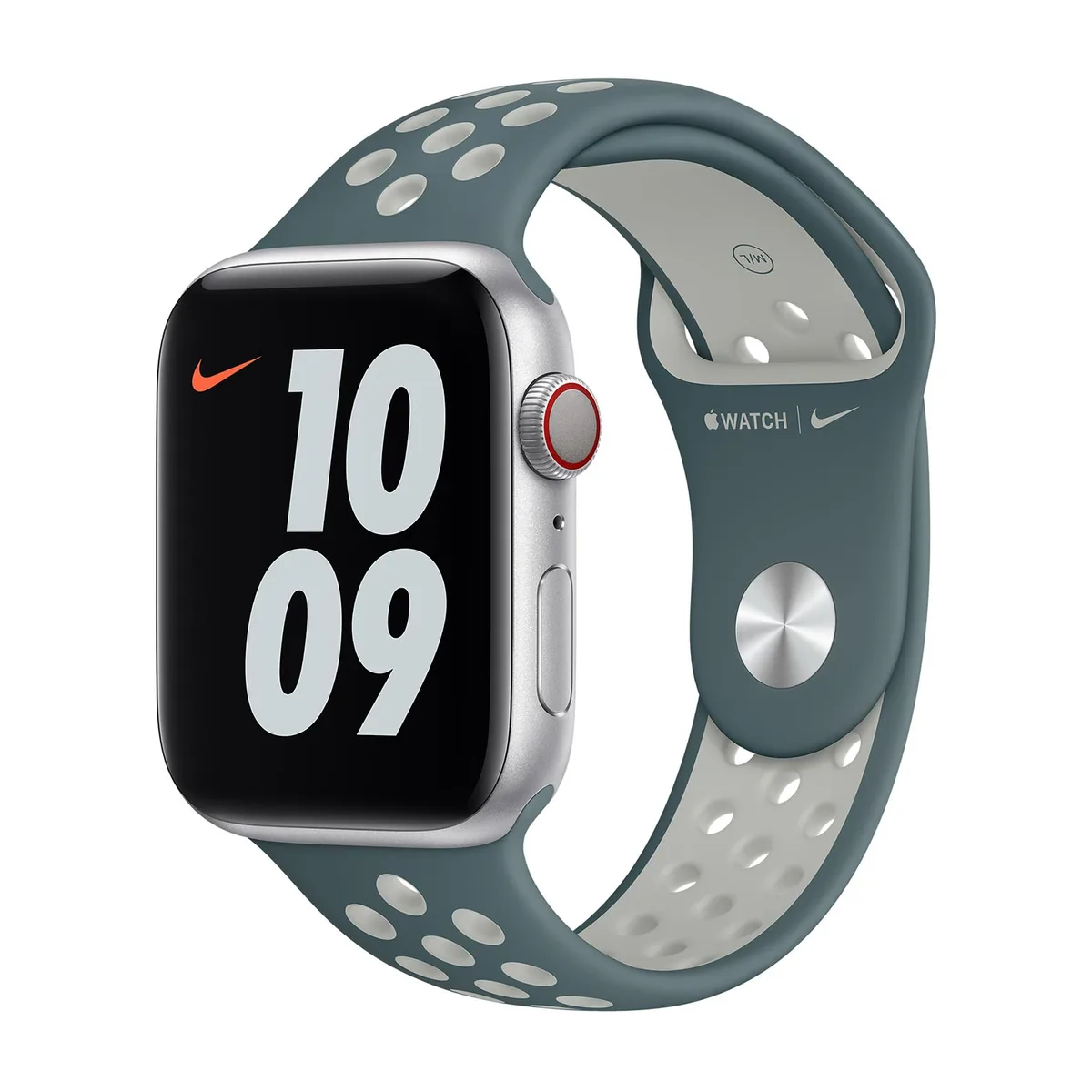 origineel Nike Sport Band Apple Watch 38mm / 40mm / 41mm / 42mm Hasta / Light Silver - MJ6G3ZM/A von Apple – Produktfoto