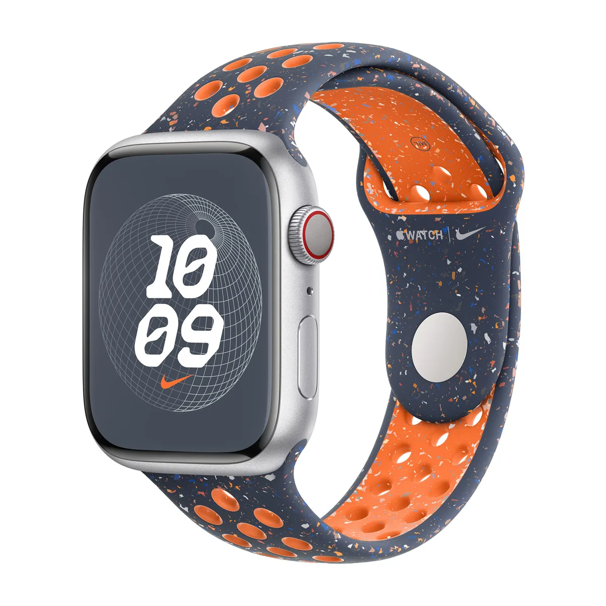 origineel Nike Sport Band Apple Watch 44mm / 45mm / 46mm / 49mm Blue Flame S/M - MUV83ZM/A von Apple – Produktfoto
