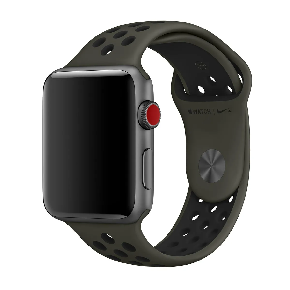 origineel Nike Sport Band Apple Watch 44mm / 45mm / 46mm / 49mm Cargo Khaki / Black - MRHP2ZM/A von Apple – Produktfoto
