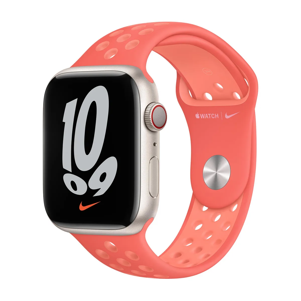 origineel Nike Sport Band Apple Watch 44mm / 45mm / 46mm / 49mm Magic Ember / Crimson Bliss - ML8A3AM/A von Apple – Produktfoto