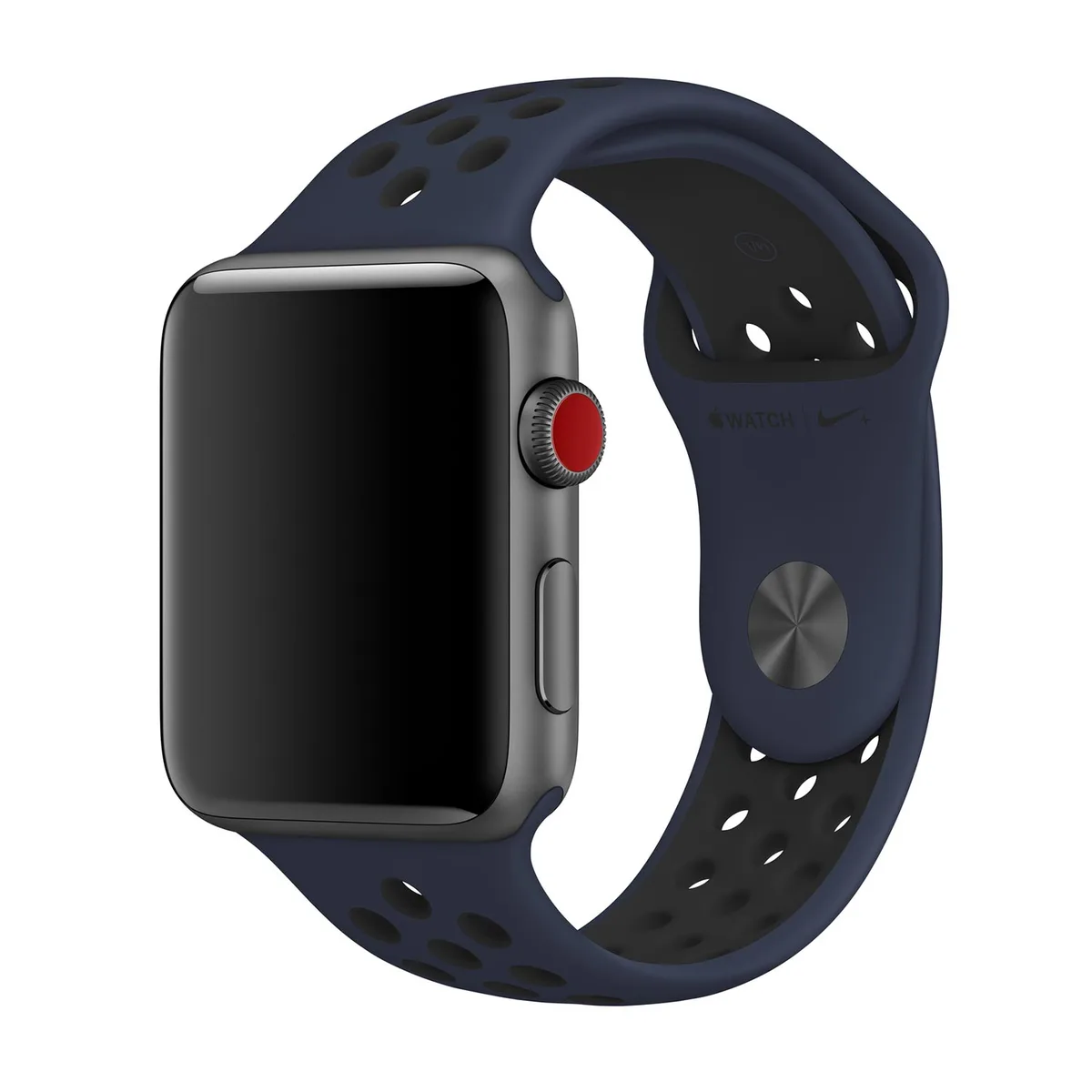 origineel Nike Sport Band Apple Watch 44mm / 45mm / 46mm / 49mm Obsidian / Black - MQ2X2ZM/A von Apple – Produktfoto