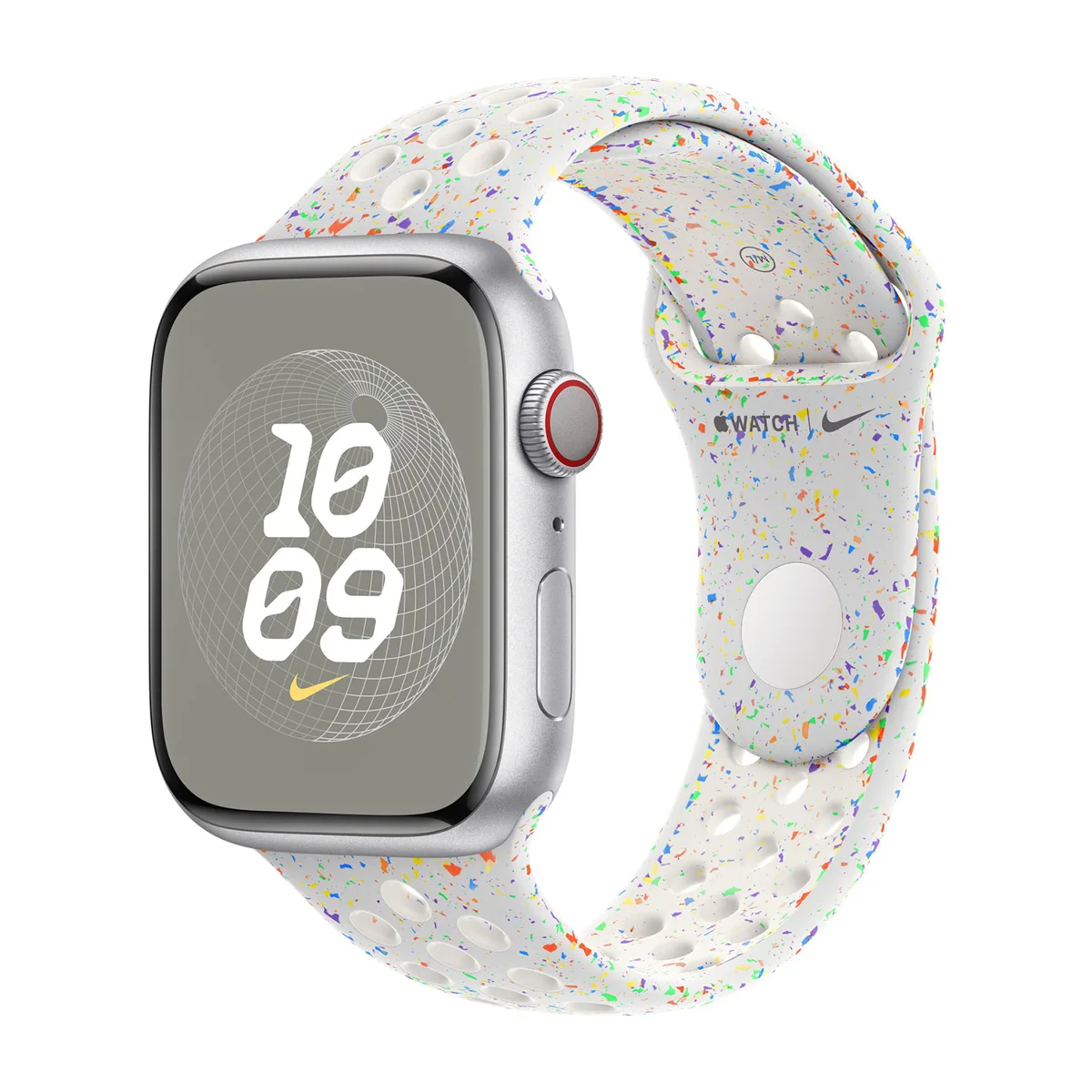origineel Nike Sport Band Apple Watch 44mm / 45mm / 46mm / 49mm Pure Platinum M/L - MUV13ZM/A by Apple – product photo