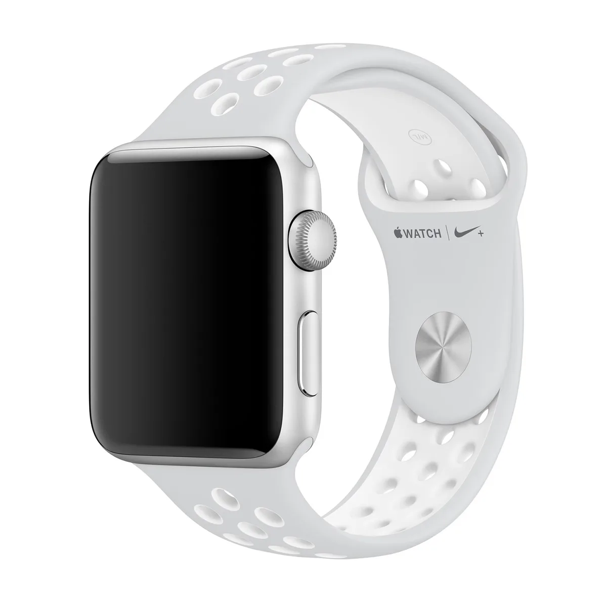 origineel Nike Sport Band Apple Watch 44mm / 45mm / 46mm / 49mm Pure Platinum / White - MQ2R2ZM/A by Apple – product photo