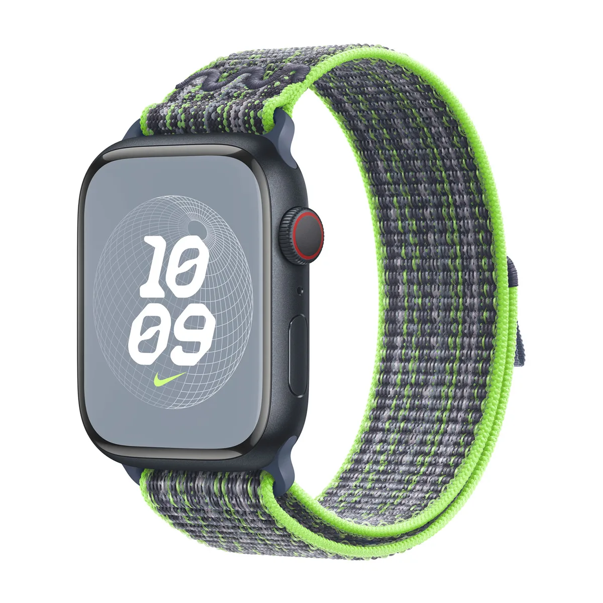 origineel Nike Sport Loop Apple Watch 44mm / 45mm / 46mm / 49mm Bright Green / Blue - MTL43ZM/A van Apple – productfoto
