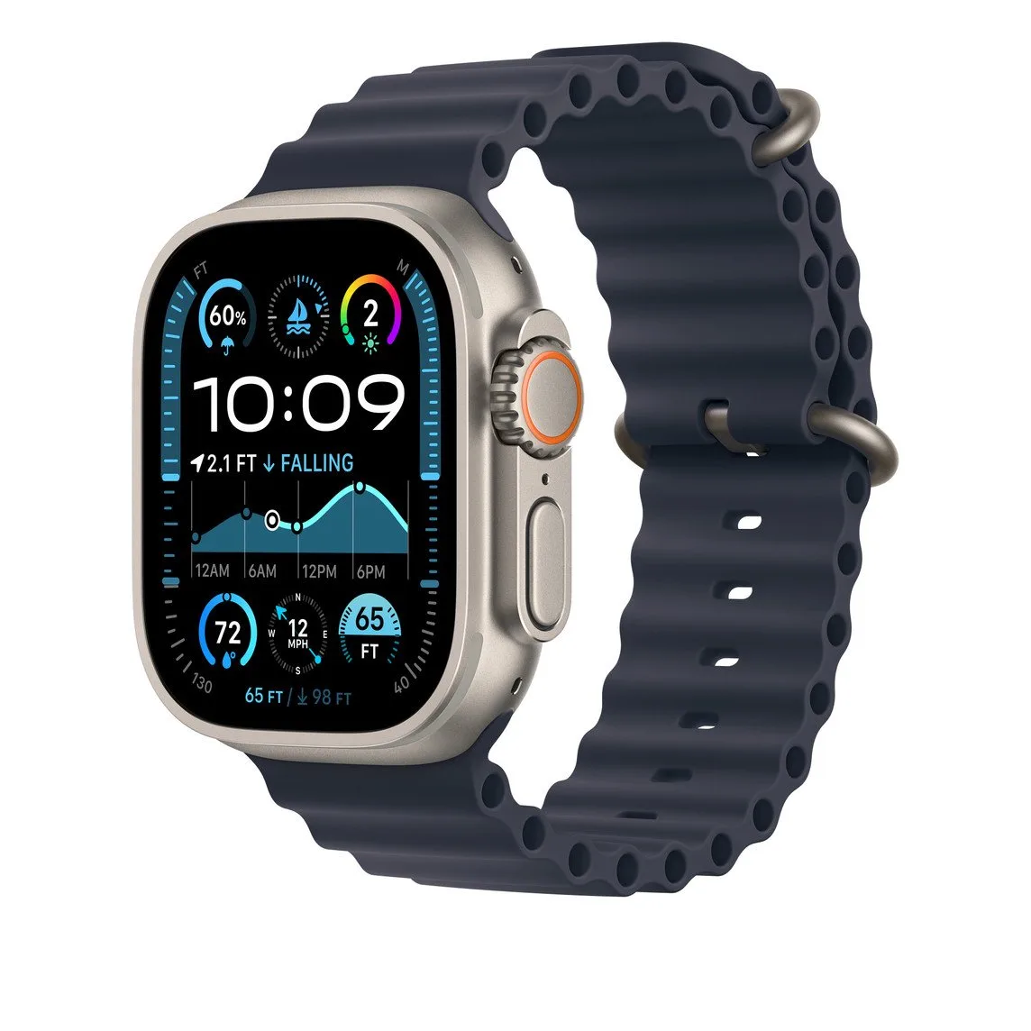 origineel Ocean Band Apple Watch 44mm / 45mm / 46mm / 49mm Navy / Titanium - MYPA3ZM/A by Apple – product photo