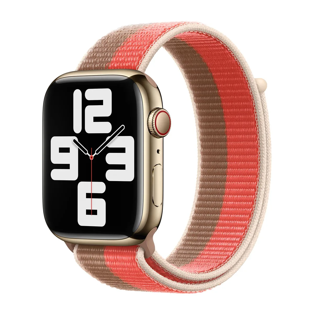 origineel Sport Loop Apple Watch 44mm / 45mm / 46mm / 49mm Pink Pomelo / Tan - ML303AM/A van Apple – productfoto