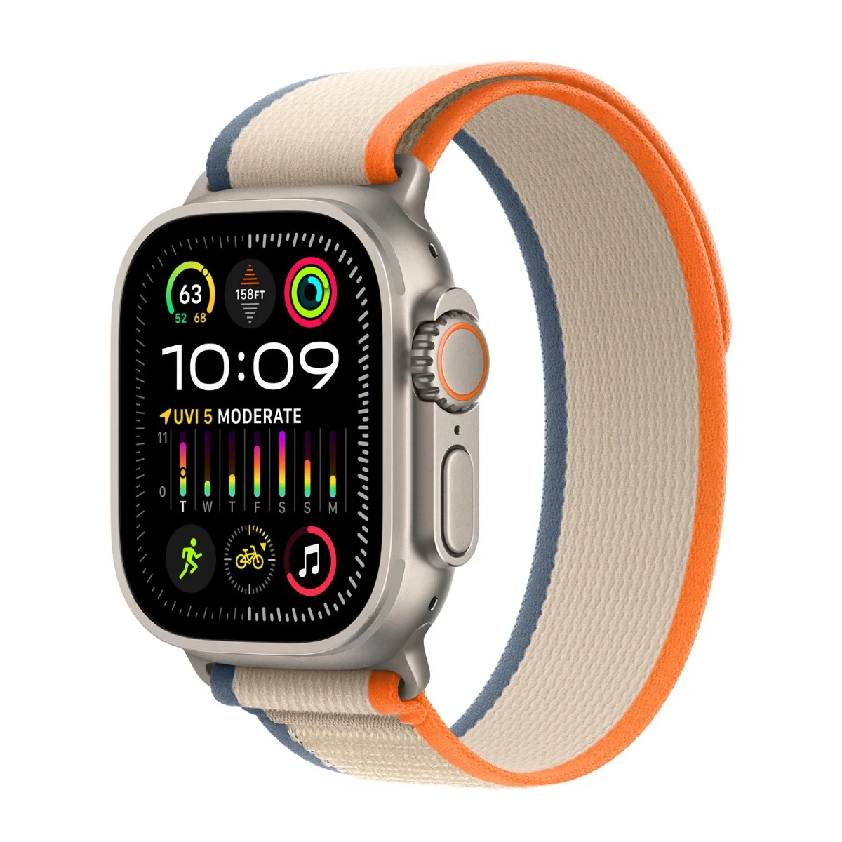 origineel Trail Loop Apple Watch 44mm / 45mm / 46mm / 49mm Oranje / Beige M/L - MT5X3ZM/A von Apple – Produktfoto