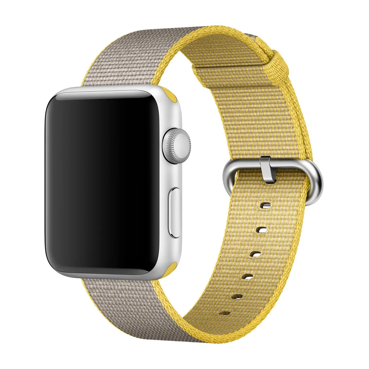 origineel Woven Nylon Apple Watch 38mm / 40mm / 41mm / 42mm Yellow / Light Gray - MNK72ZM/A fra Apple – produktbillede