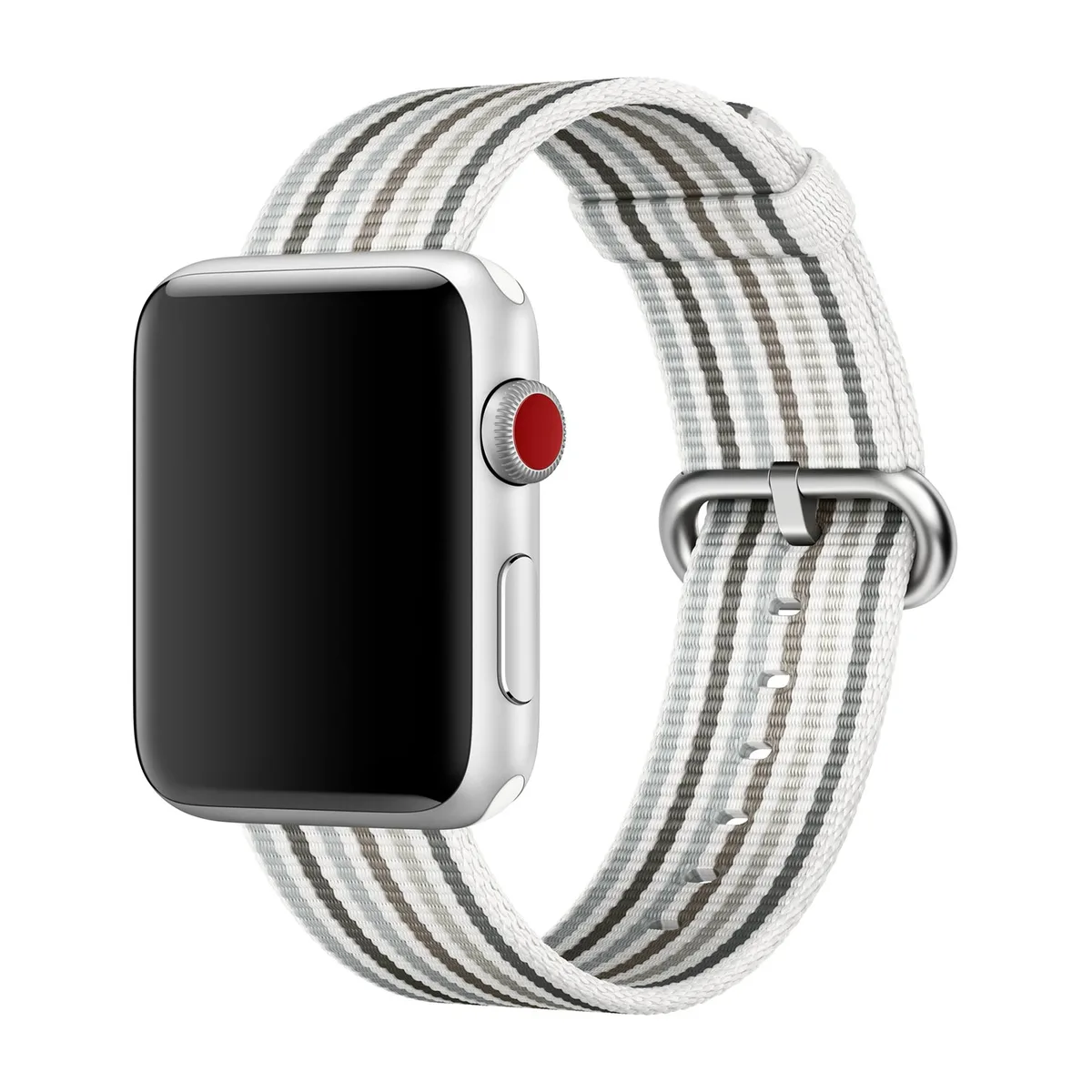 origineel Woven Nylon Apple Watch 44mm / 45mm / 46mm / 49mm Gray Stripe - MRHF2ZM/A van Apple – productfoto
