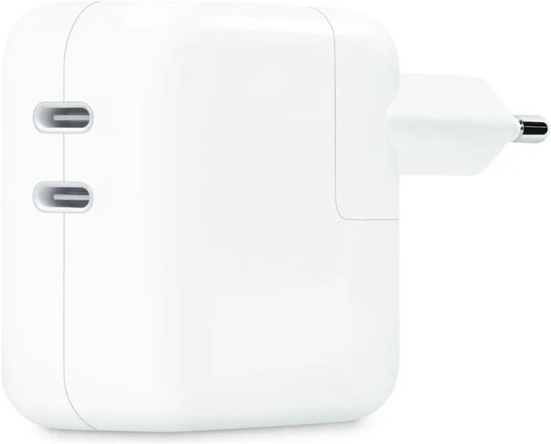 Originele Apple - 35W - Dual Power Adapter - 2x USB-C Poorten från Apple i Vit – produktbild