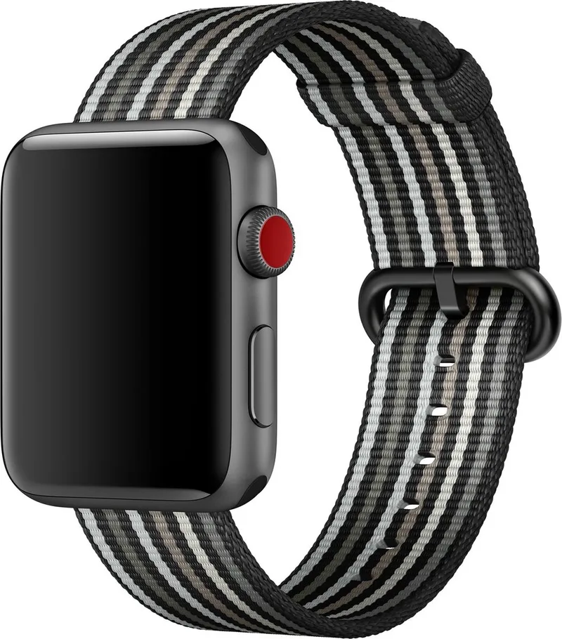 Originele Apple Gevlochten Nylon Bandje Watch 41MM / 40MM / 38MM Zwart fra Apple i Rød – produktbillede