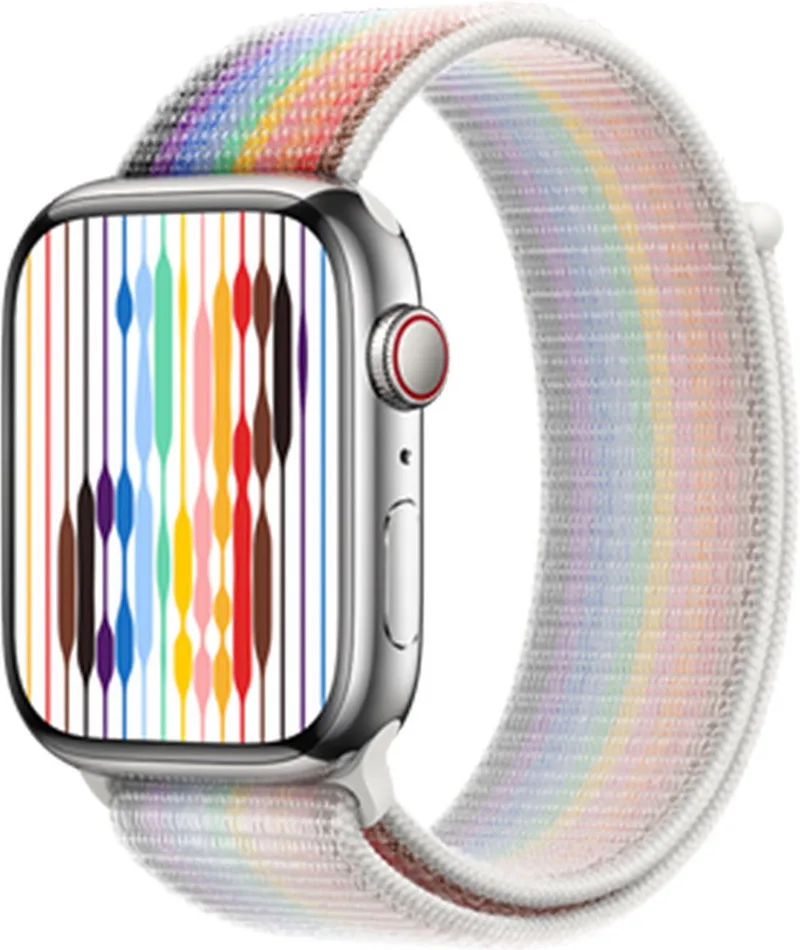 Pride Edition Sport Loop - 45mm från Apple i Pride Edition Sport Loop 45 mm – produktbild