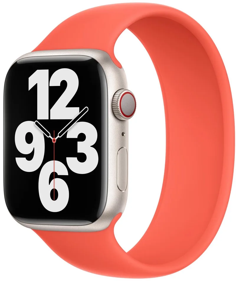 Siliconen solobandje voor de Apple Watch | 38/40/41/42 mm - Maat 6 - Nectarine by Apple in Orange, Size 6 (163 mm – 168 mm) – product photo