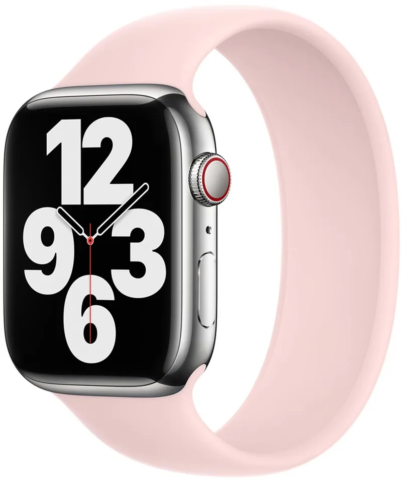 Siliconen solobandje voor de Apple Watch | 38/40/41/42 mm - Maat 9 - Chalk Pink by Apple in Lichtroze, Size 9 (181 mm – 186 mm) – product photo